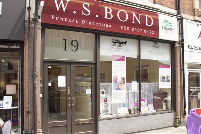 W S Bond Funeral Directors, 19 Bond Street, Ealing, London.