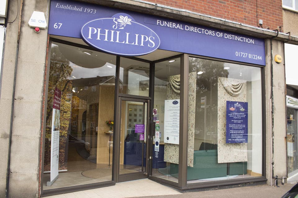 Phillips Funeral Directors in Marshalswick, Hertfordshire.