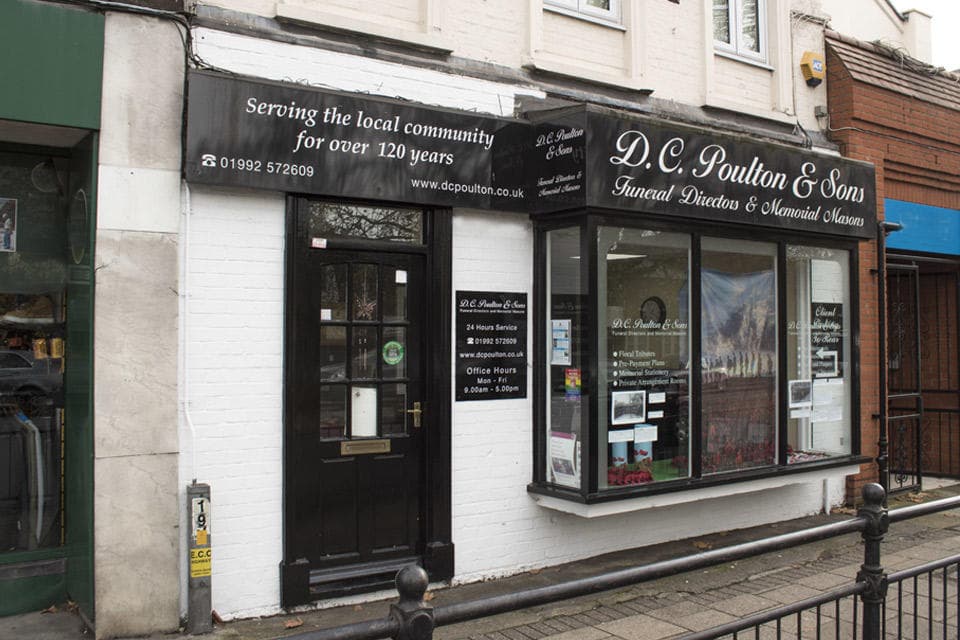 D C Poulton & Sons Funeral Directors in Epping, London.